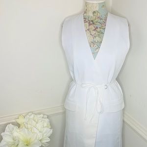 New Ivory Career Wrap Jacket w/ Skinny Belt